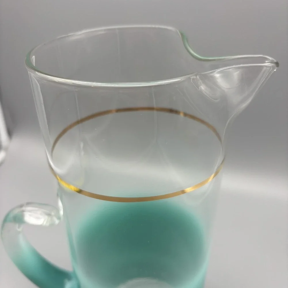 Vintage Blendo Turquoise Frosted Glass 11.5